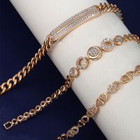 Elegant XUPING Simple Style Round Heart Shape Rectangle Alloy Copper Plating Inlay Artificial Diamond 18K Gold Plated Women's Bracelets main image 1