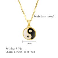 304 Stainless Steel 18K Gold Plated Retro Ethnic Style Plating Tai Chi Pendant Necklace main image 3