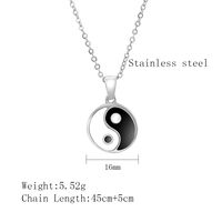 304 Stainless Steel 18K Gold Plated Retro Ethnic Style Plating Tai Chi Pendant Necklace main image 2