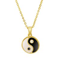 304 Stainless Steel 18K Gold Plated Retro Ethnic Style Plating Tai Chi Pendant Necklace main image 8