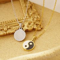 304 Stainless Steel 18K Gold Plated Retro Ethnic Style Plating Tai Chi Pendant Necklace main image 6