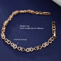 Elegant XUPING Simple Style Round Heart Shape Rectangle Alloy Copper Plating Inlay Artificial Diamond 18K Gold Plated Women's Bracelets sku image 3