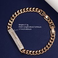 Elegant XUPING Simple Style Round Heart Shape Rectangle Alloy Copper Plating Inlay Artificial Diamond 18K Gold Plated Women's Bracelets sku image 2