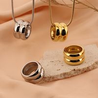 Titanium Steel 18K Gold Plated Simple Style Layered Round Jewelry Set main image 1