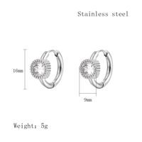 1 Pair Simple Style Geometric Plating Inlay 304 Stainless Steel Zircon 18K Gold Plated Earrings sku image 2