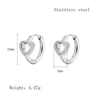 1 Pair Simple Style Geometric Plating Inlay 304 Stainless Steel Zircon 18K Gold Plated Earrings sku image 1