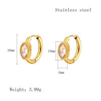 1 Pair Simple Style Geometric Plating Inlay 304 Stainless Steel Zircon 18K Gold Plated Earrings sku image 10