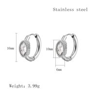 1 Pair Simple Style Geometric Plating Inlay 304 Stainless Steel Zircon 18K Gold Plated Earrings sku image 4