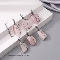 6 Pieces Natural Stone Pink Crystal Amethyst K Gold Plated Rhodium Plated Handmade Plating Pendant main image 5
