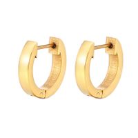 1 Pair Classic Style Geometric Solid Color 304 Stainless Steel 18K Gold Plated Hoop Earrings main image 4