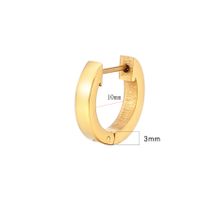1 Pair Classic Style Geometric Solid Color 304 Stainless Steel 18K Gold Plated Hoop Earrings main image 2