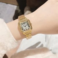 Style Vintage Couleur Unie Rectangle Quartz Femmes De Montres main image 3