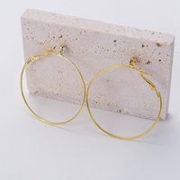 1 Pair Exaggerated Simple Style Circle Plating Inlay Alloy Zircon Hoop Earrings main image 3