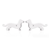 Fashion Dog Stainless Steel Earrings Ear Studs Plating No Inlaid Stainless Steel Earrings sku image 2