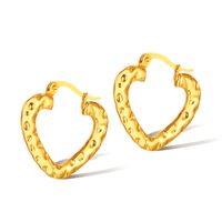 1 Pair Vintage Style Simple Style Heart Shape Stainless Steel Earrings sku image 1