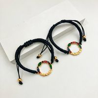 Wholesale Jewelry Elegant MAMA Letter 304 Stainless Steel Rope Zircon Gold Plated Plating Inlay Drawstring Bracelets main image 2