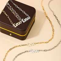 Style Ig Sucré Style Simple Amour Alliage Placage Évider Femmes Bracelets Collier Ensemble De Bijoux main image 1
