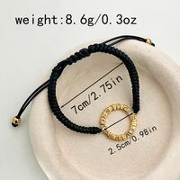 Wholesale Jewelry Elegant MAMA Letter 304 Stainless Steel Rope Zircon Gold Plated Plating Inlay Drawstring Bracelets sku image 2