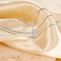 Stainless Steel Simple Style Pearl Layered Necklaces main image 1