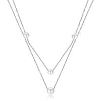 Stainless Steel Simple Style Pearl Layered Necklaces sku image 1