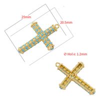 Hip-hop Exaggerated Punk Cross Copper Plating Inlay Zircon 18k Gold Plated Charms main image 2