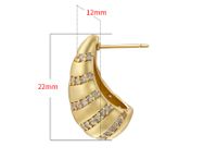 1 Pair Elegant Luxurious Shiny Water Droplets Plating Inlay Copper Zircon 18k Gold Plated Ear Studs main image 2