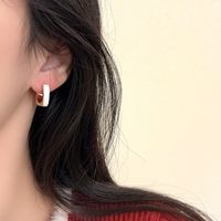 1 Pair Simple Style Square Enamel Plating Alloy Earrings main image 4