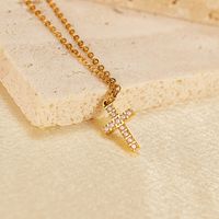 French Style Simple Style Cross Stainless Steel Layered Inlay Zircon Women's Anklet main image 3