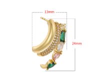 1 Pair Exaggerated Luxurious Punk Colorful Asymmetrical Plating Inlay Copper Zircon 18k Gold Plated Ear Studs main image 2