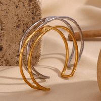Retro Simple Style Heart Shape Stainless Steel Enamel Plating 18k Gold Plated Bangle main image 4