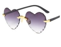 Casual Formal Heart Shape Pc Special-shaped Mirror Frameless Women's Sunglasses sku image 1