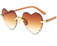 Casual Formal Heart Shape Pc Special-shaped Mirror Frameless Women's Sunglasses sku image 2