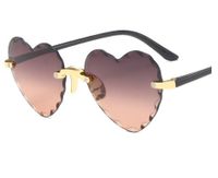 Casual Formal Heart Shape Pc Special-shaped Mirror Frameless Women's Sunglasses sku image 3