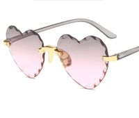 Casual Formal Heart Shape Pc Special-shaped Mirror Frameless Women's Sunglasses sku image 4