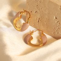 1 Pair Elegant Simple Style Geometric Enamel Plating Copper 18k Gold Plated Earrings main image 5