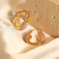 1 Pair Elegant Simple Style Geometric Enamel Plating Copper 18k Gold Plated Earrings sku image 4
