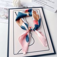 Women's Basic Color Block Imitated Silk Silk Scarf sku image 1