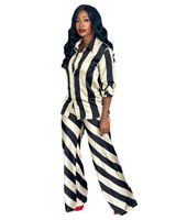 Daily Women's Casual Streetwear Stripe Polyester Pants Sets Pants Sets sku image 1