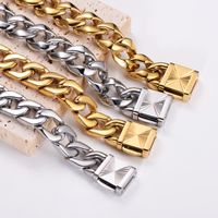 Stainless Steel 18K Gold Plated Hip-Hop Punk Plating Geometric Bracelets main image 9