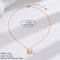 304 Stainless Steel 14K Gold Plated Simple Style Classic Style Polishing Plating Heart Shape Pendant Necklace main image 2
