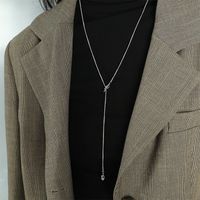 Casual Simple Style Knot Titanium Steel Plating Metal Button Sweater Chain sku image 1
