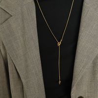 Lässig Einfacher Stil Knoten Titan Stahl Überzug Metallknopf Pulloverkette sku image 2