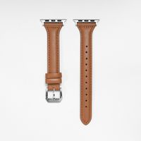 Vintage Style Solid Color Genuine Leather   Watch Strap main image 4