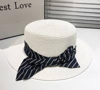 Women's Sweet Pastoral Simple Style Bow Knot Flat Eaves Straw Hat sku image 1