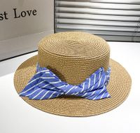 Women's Sweet Pastoral Simple Style Bow Knot Flat Eaves Straw Hat sku image 3