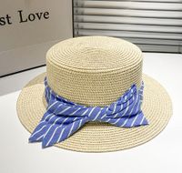 Women's Sweet Pastoral Simple Style Bow Knot Flat Eaves Straw Hat sku image 4