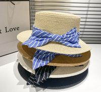 Women's Sweet Pastoral Simple Style Bow Knot Flat Eaves Straw Hat main image 1