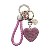Simple Style Heart Shape Alloy Inlay Rhinestones Women's Keychain main image 4