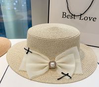 Women's Sweet Pastoral Bow Knot Big Eaves Straw Hat sku image 1