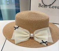 Women's Sweet Pastoral Bow Knot Big Eaves Straw Hat sku image 2